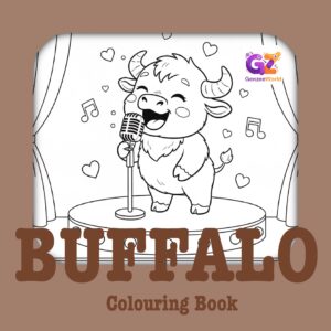 Buffalo digital animal colouring book for kids by genzee world