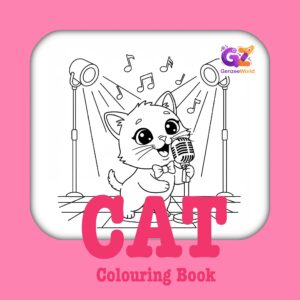 Cat colouring book for kids, free e-book download by Gen Zee World