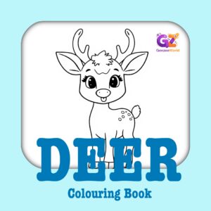 Deer digital animal colouring book for kids by genzee world