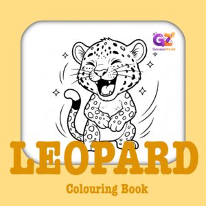 Leopard coloruing book pages for kids - pdf donwload by Gen Zee world