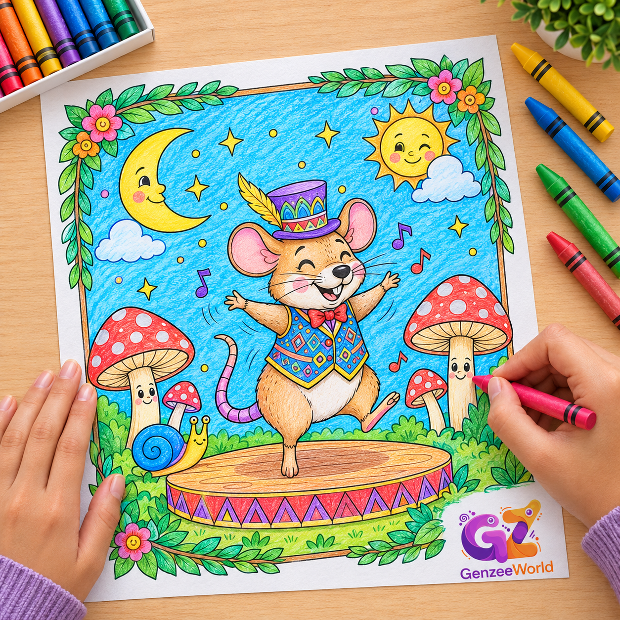 rat animal colouring book for kids by gen zee world