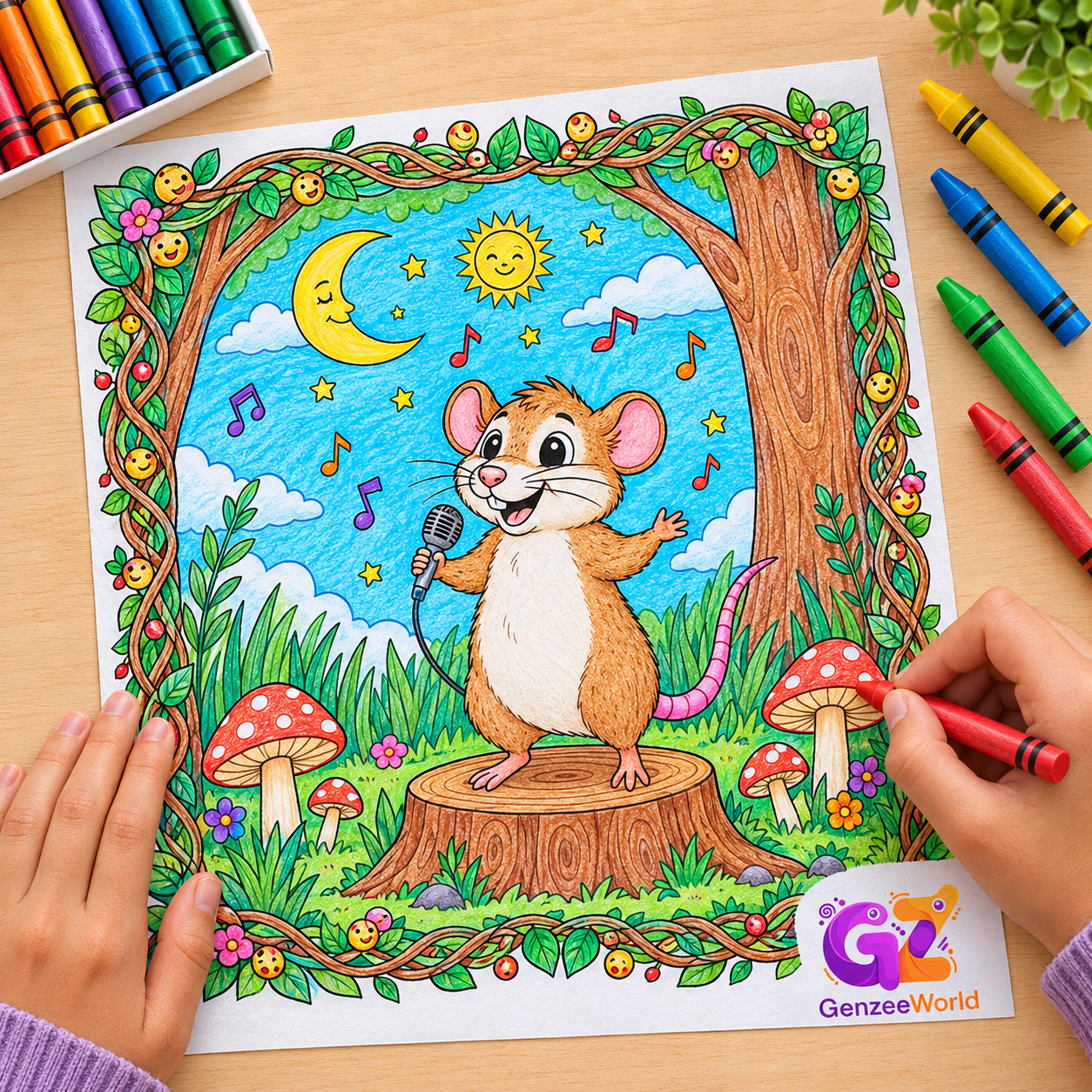 rat animal colouring book for kids by gen zee world