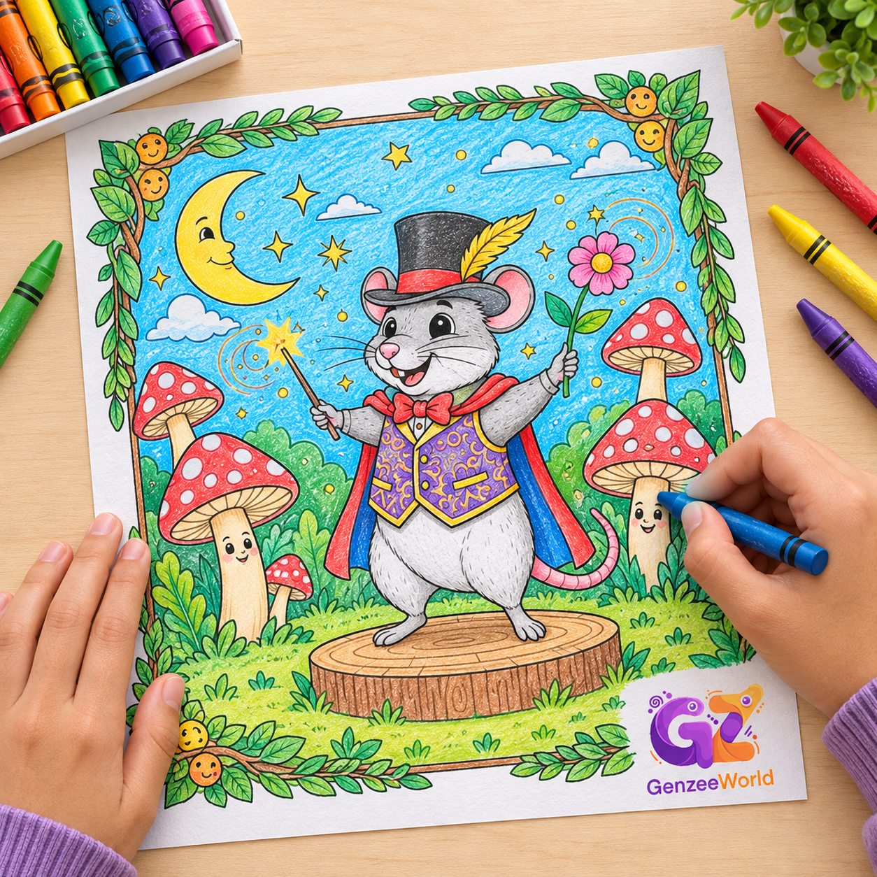rat animal colouring book for kids by gen zee world