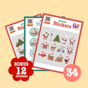 santa claus stickers - chritsmas fun for kids - by Gen Zee World