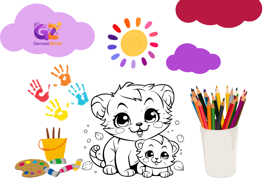 animal digital colouring books by Gen Zee World