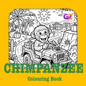 Chimpanzee Colouring Book - Printable PDF Download
