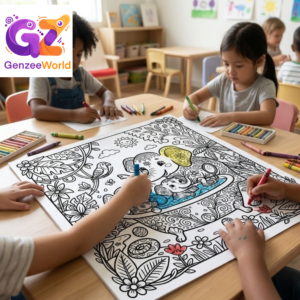 elephant animal colouring book for kids - digital download by Gen Zee World