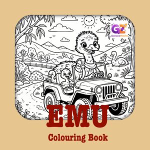 emu animal digital colouring book by Gen Zee World