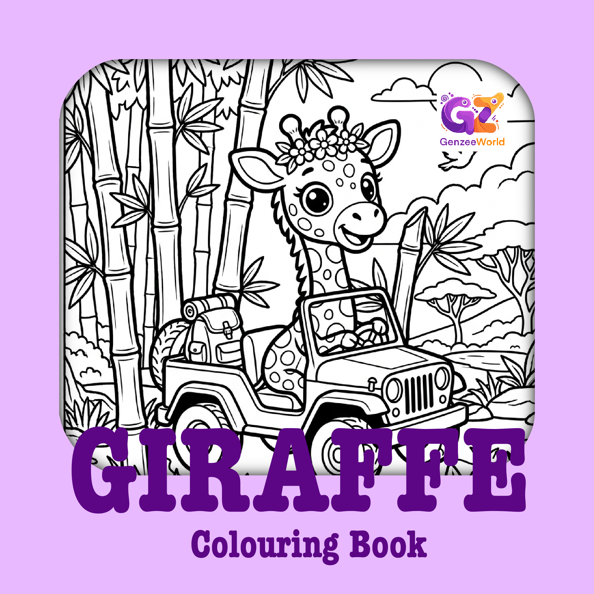 giraffe digital colouring book by gen zee world