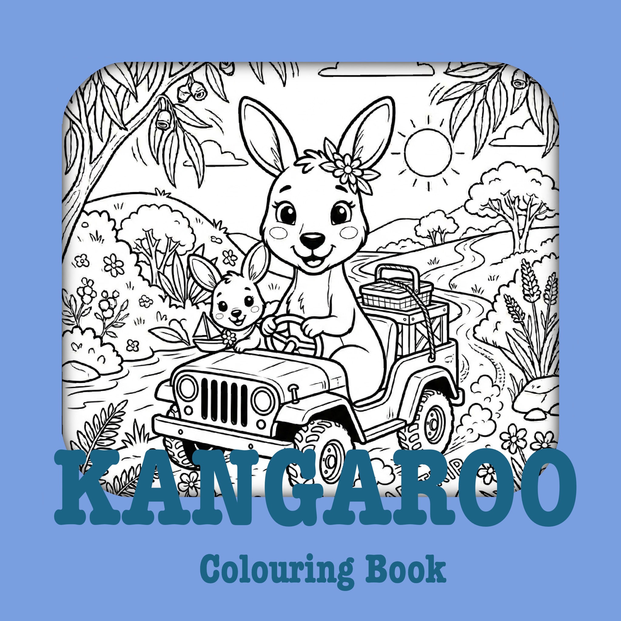 kangaroo animal colouring book by gen zee world