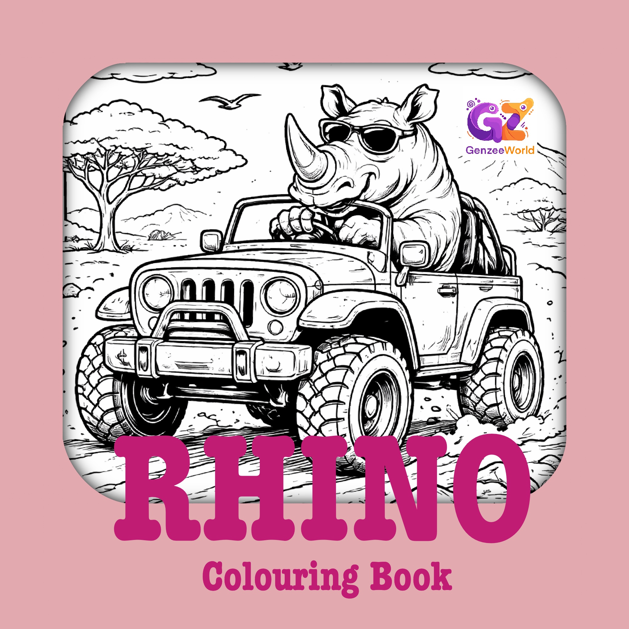 Rhino colouring Book by Gen Zee World