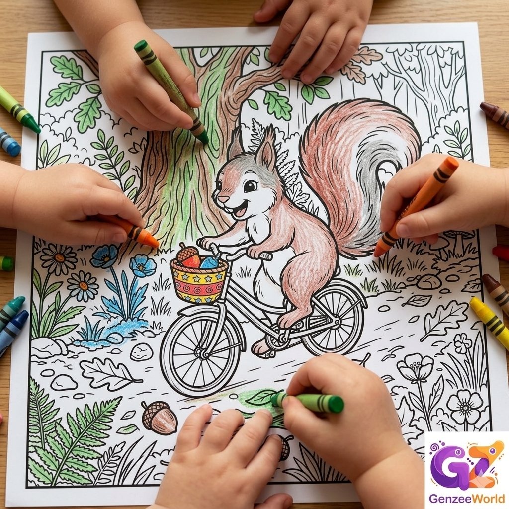squirrel colouring book by genzeeworld united states, australia, canada, india, japan, switzerland