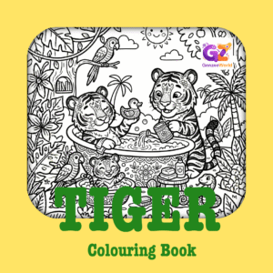 tiger animal colouring book printable pdf
