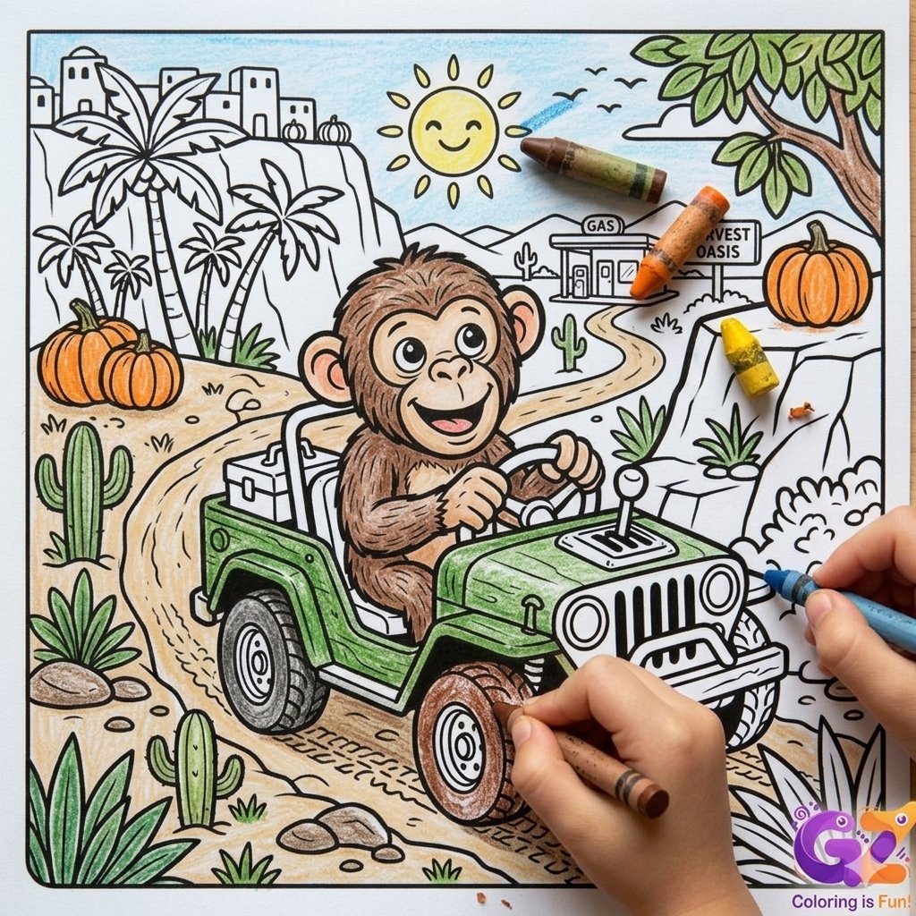 chimpanzee colouring book by genzeeworld - animal colouring pages for kids - instant download -print and start colouring