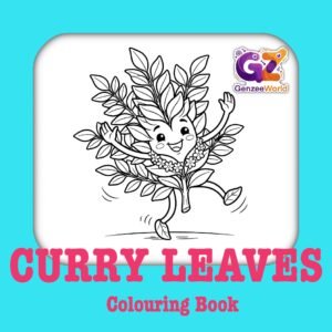 Curry Leaves vegetable colouring book for kids by gen zee world usa-australia-india