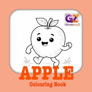 apple colouring book, fruits colouring pages by gen zee world