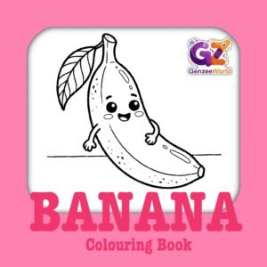 Banana Colouring e-book, Fruit colouring pages by genzeeworld, perfect-for-kids-in-united-states-australia-china-japan-india
