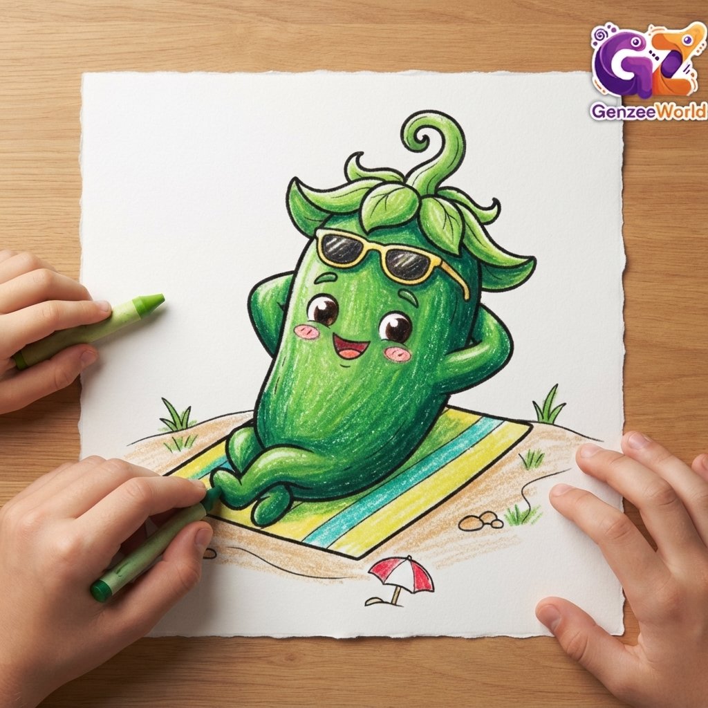 chilli vegetable colouring book for kids by gen zee world