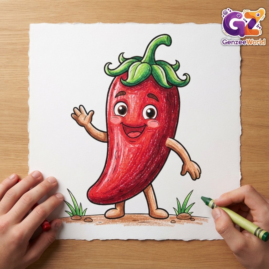 chilli vegetable colouring book for kids by gen zee world