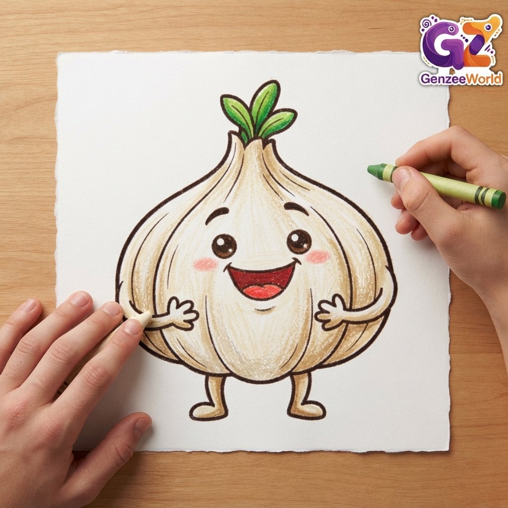 garlic vegetable colouring book for kids by gen zee world