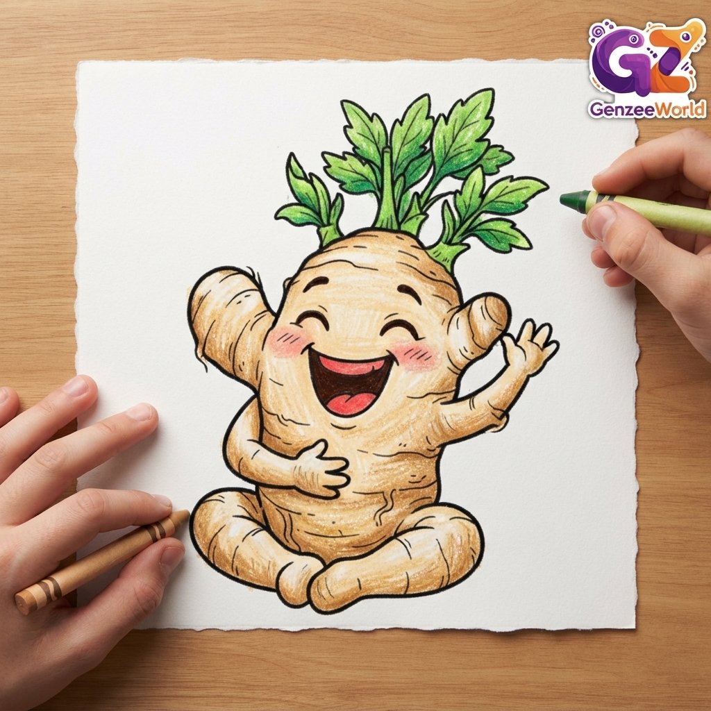 Ginger vegetable colouring book for kids by gen zee world