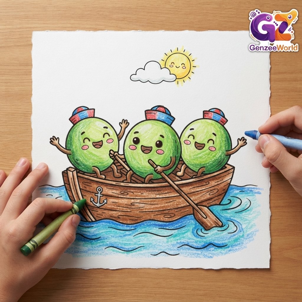 peas vegetable colouring book for kids by gen zee world