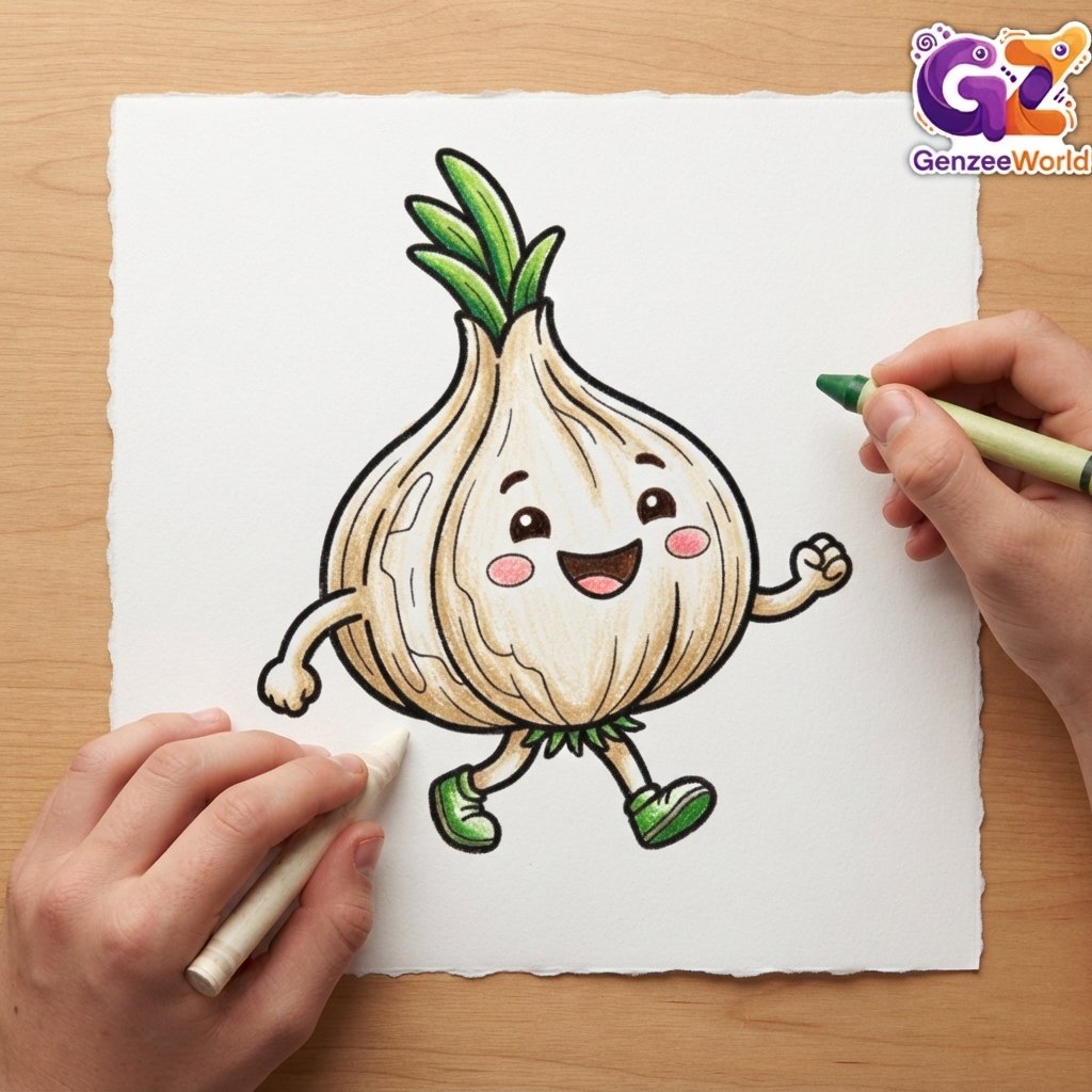 garlic vegetable colouring book for kids by gen zee world