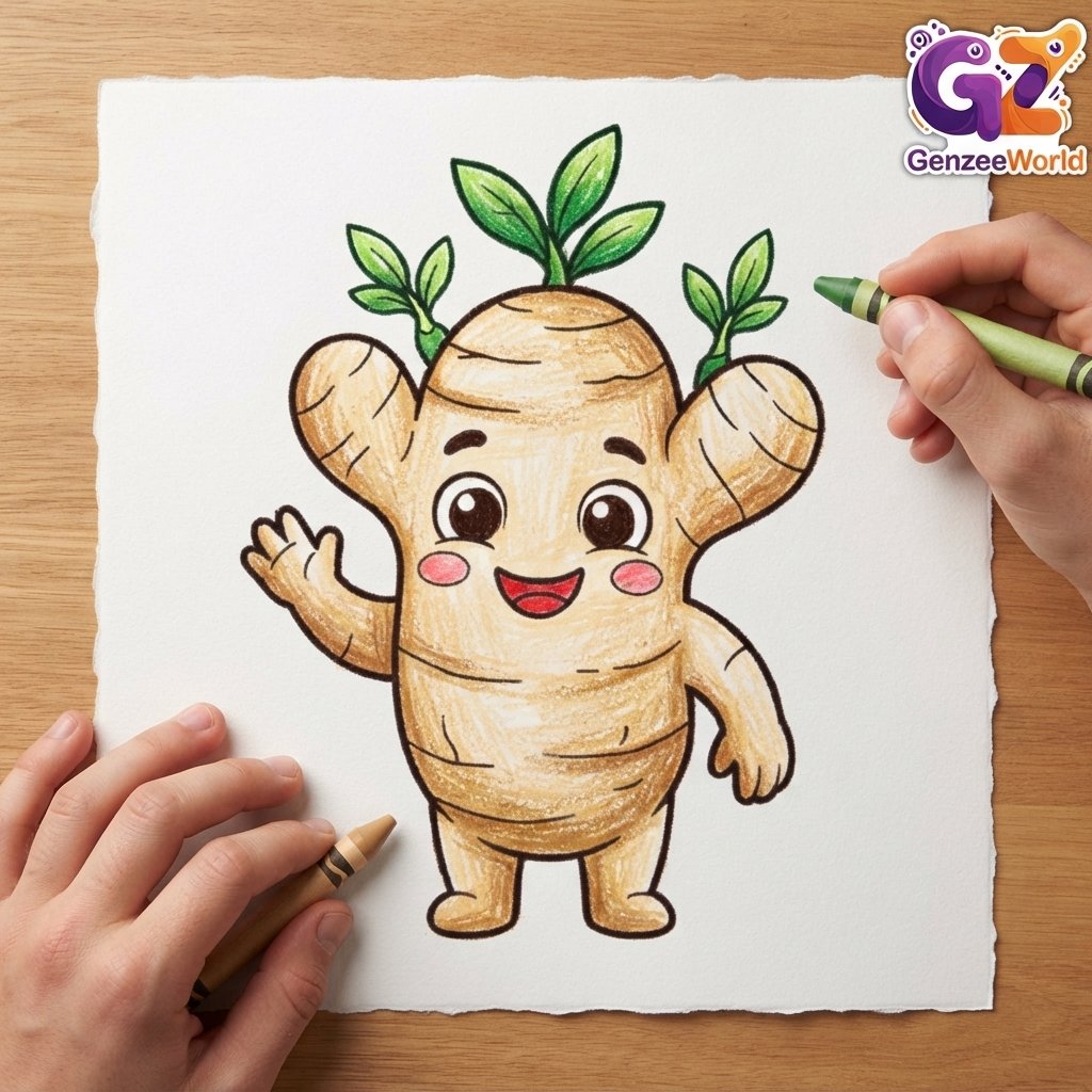 Ginger vegetable colouring book for kids by gen zee world