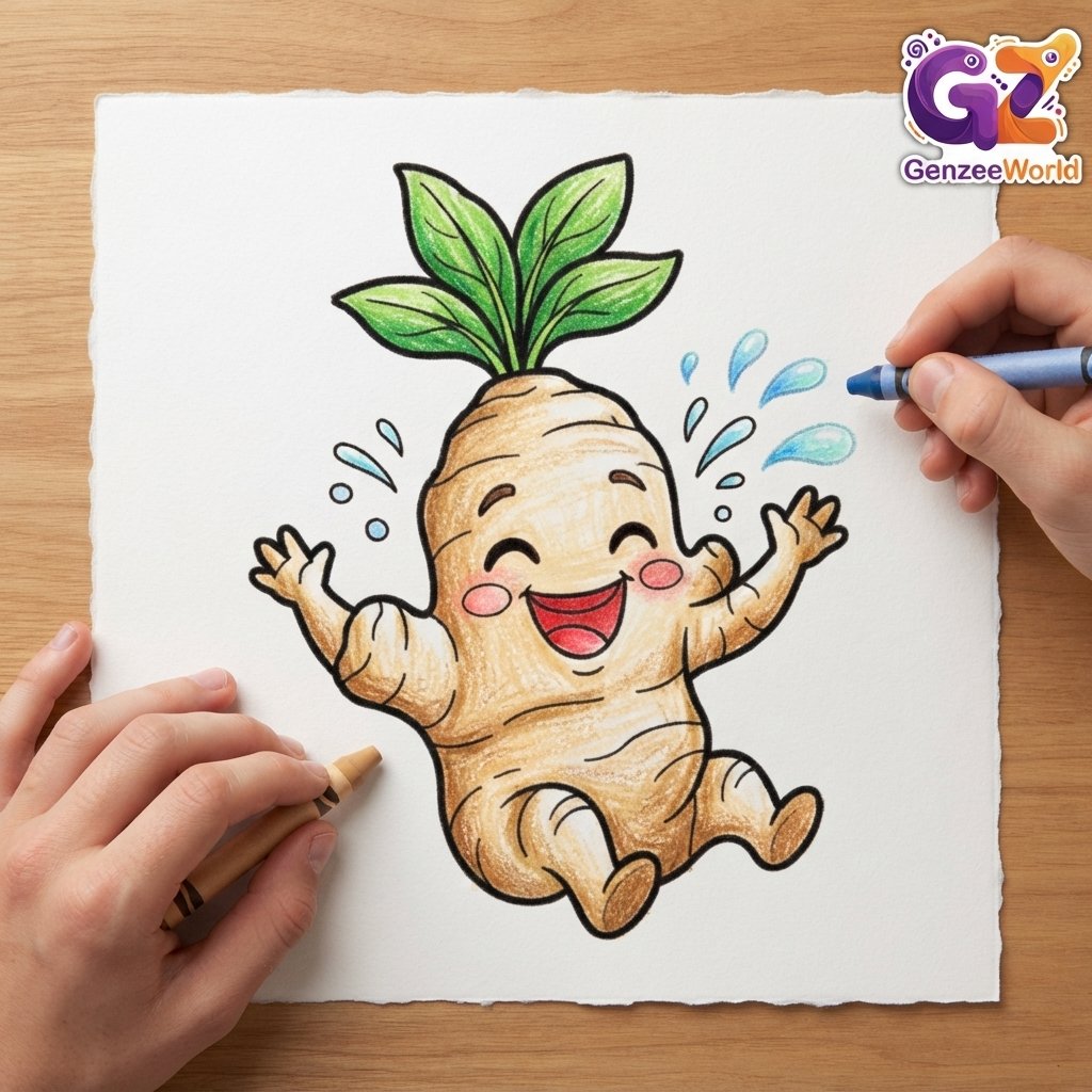 Ginger vegetable colouring book for kids by gen zee world