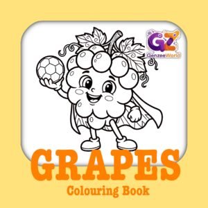 grapes colouring book- fruits colouring pages for kids by Gen Zee World - digital download - usa-india china
