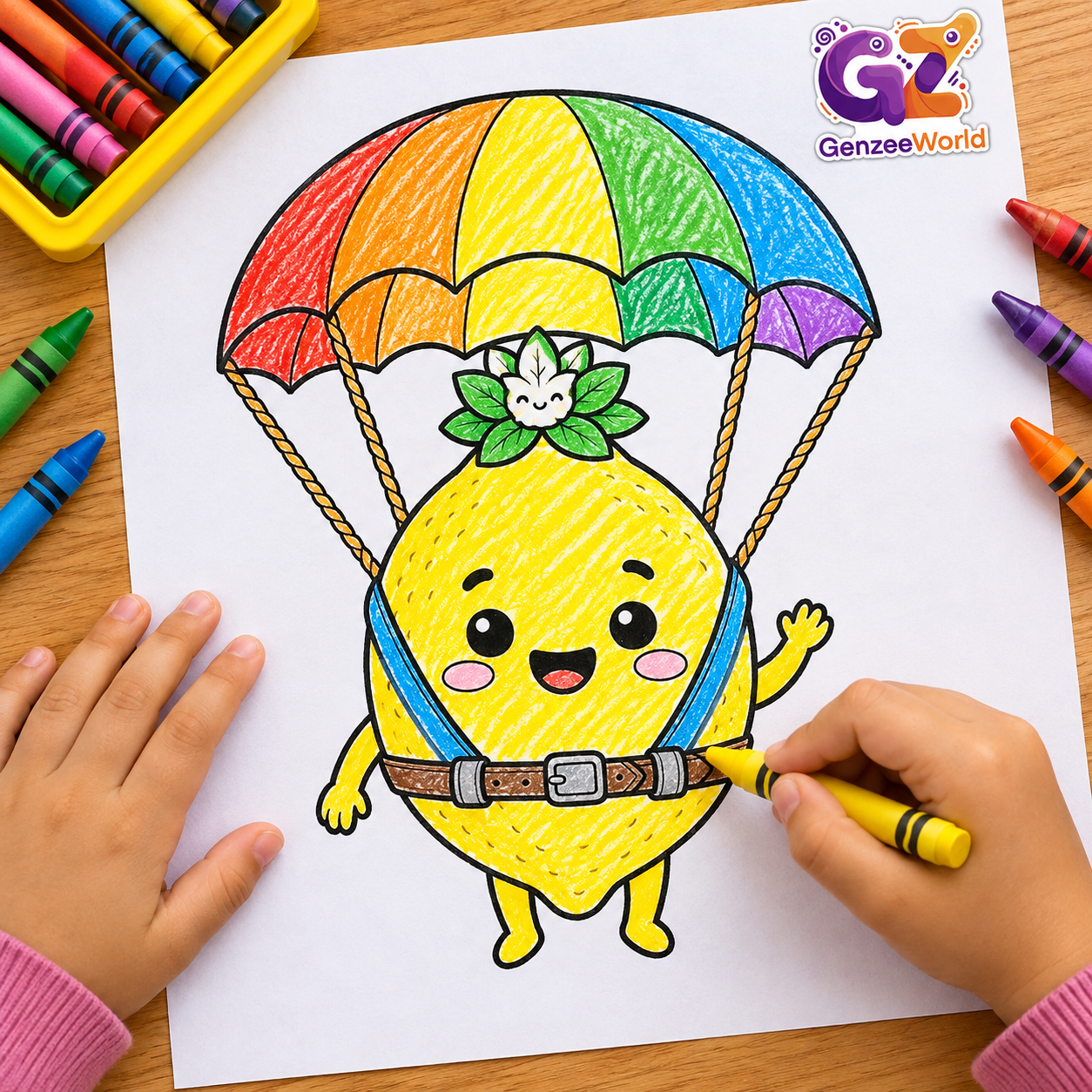 lemon vegetable colouring book for kids digital download by genzeeworld-australia-india-usa