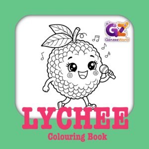 Lychee Fruit colouring book for kids by gen zee world usa australia
