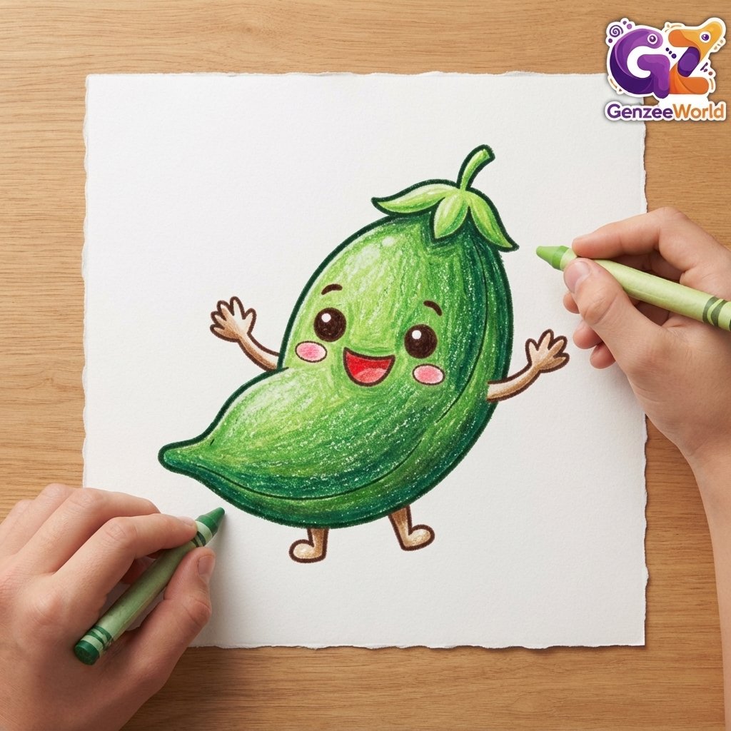 peas vegetable colouring book for kids by gen zee world
