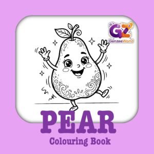 pear colouring book, fruits colouring pages by genzeeworld in united states, india, china, japan, australia, malaysia, singapore