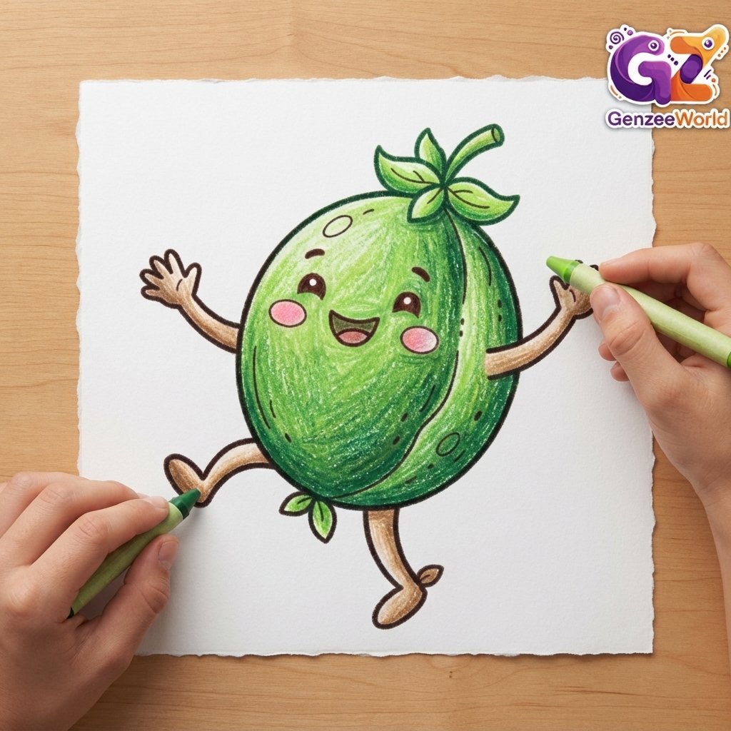 peas vegetable colouring book for kids by gen zee world