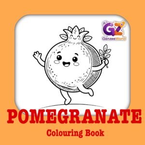 pomegrante fruits colouring book by gen zee world australia-india-srilanka-nepal-malaysia-singaproe