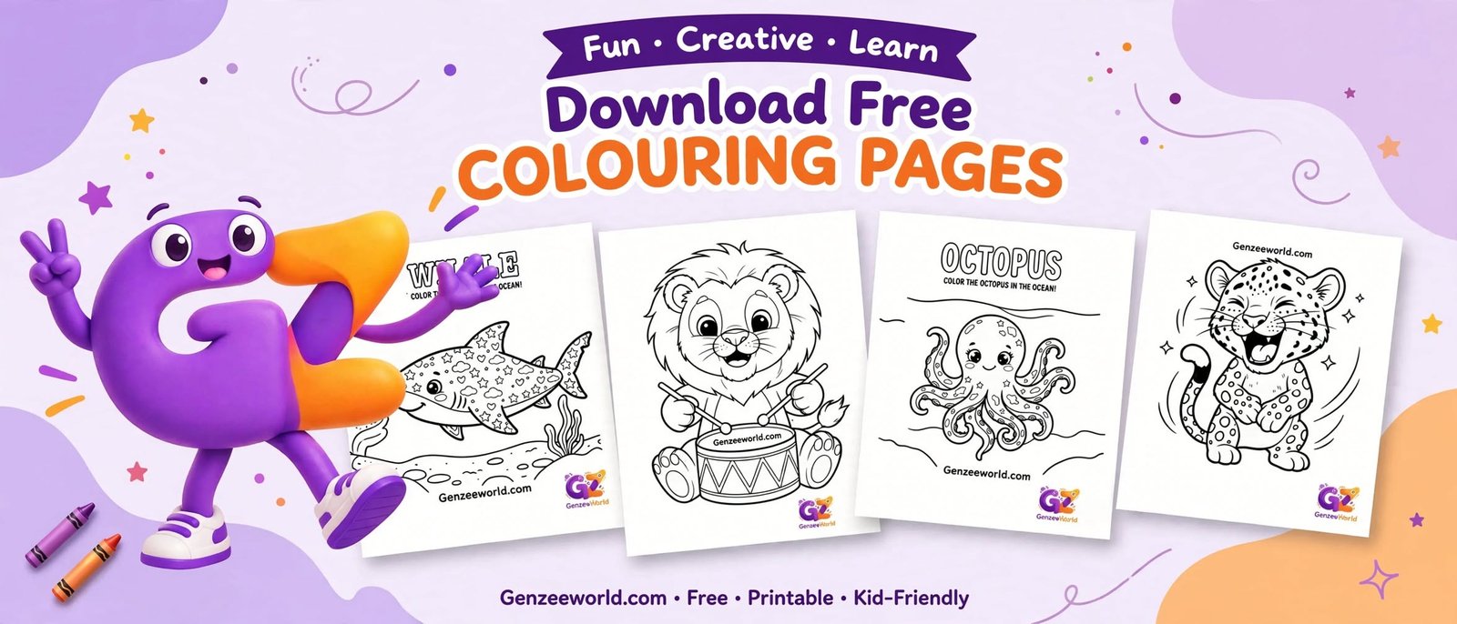 free colouring pages by gen zee world
